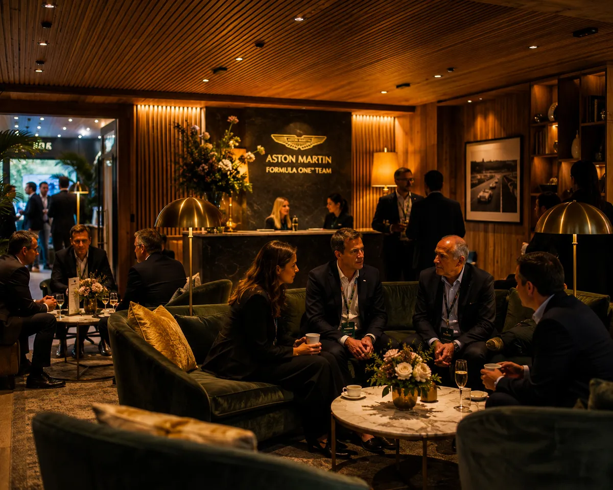 Corporate hospitality interior in a clad event structure