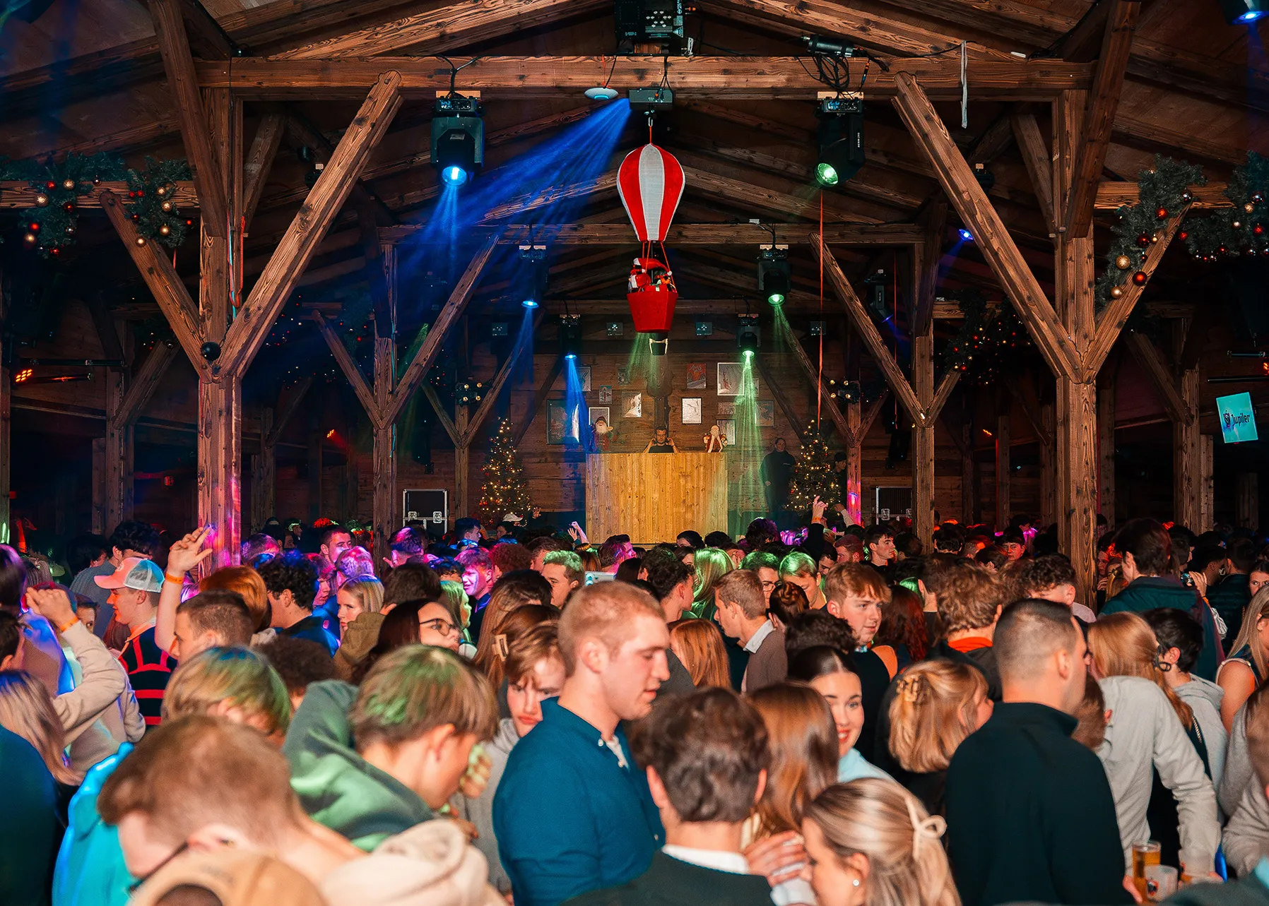 Live music festival event inside a modular barn structure