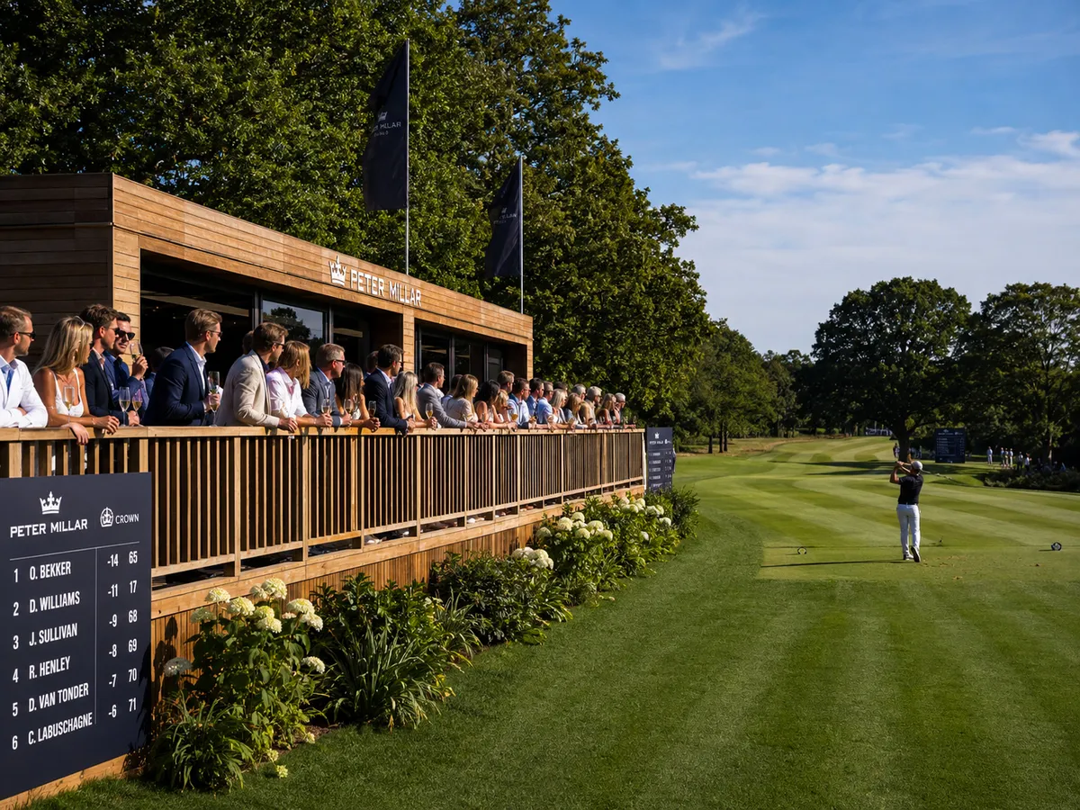 Hospitality structure at an outdoor sporting event